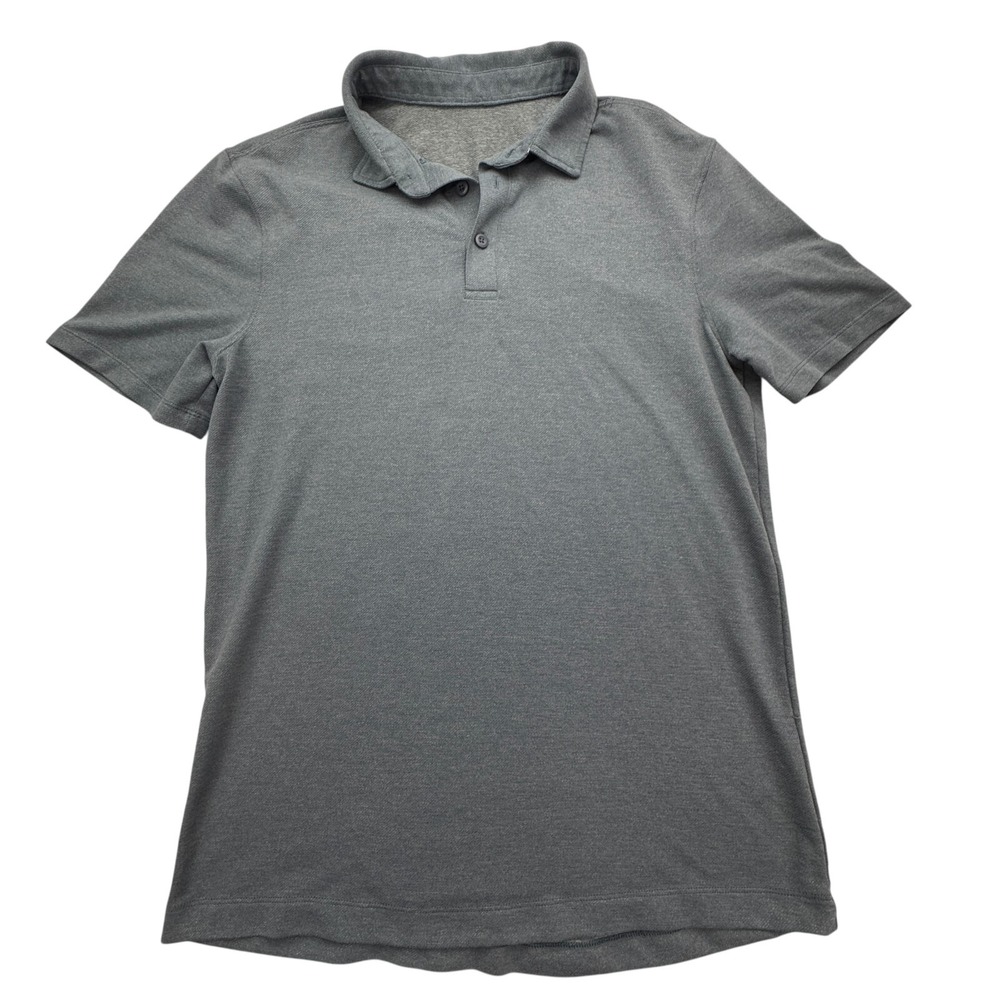 Lululemon Polo Shirt Mens Small Blue Evolution Performance 3 Button Placket